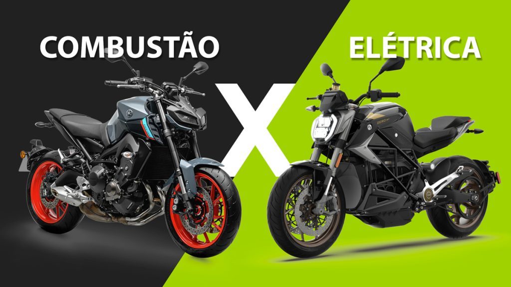 moto elétrica e a combustão