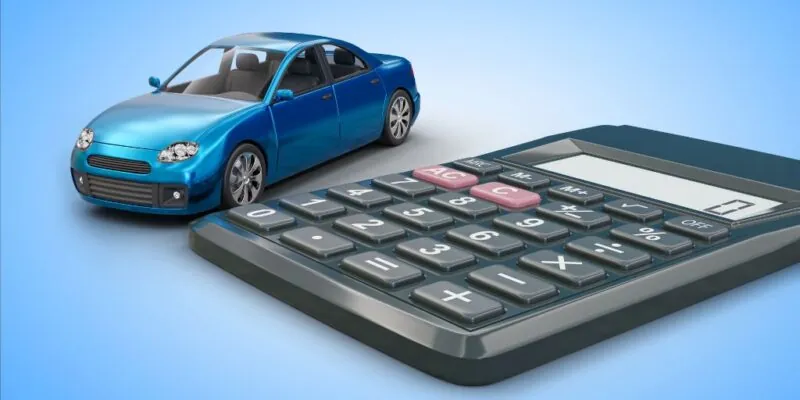 financiamento de veículos: calculadora e miniatura de carro
